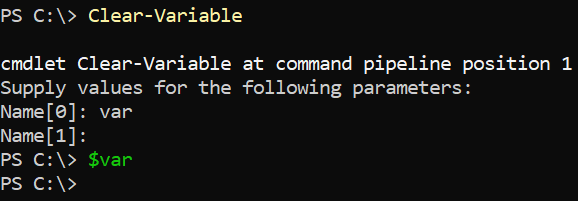 PowerShell CMDLET - Clear-Variable