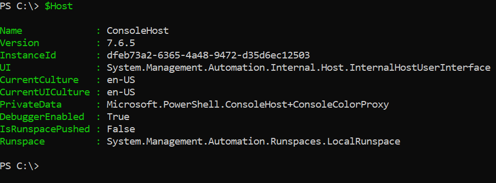 PowerShell Automatic Variable - $Host.