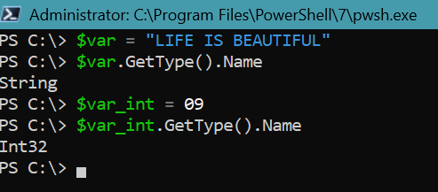 PowerShell variables