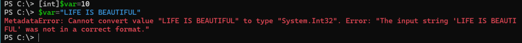 PowerShell variable datatype